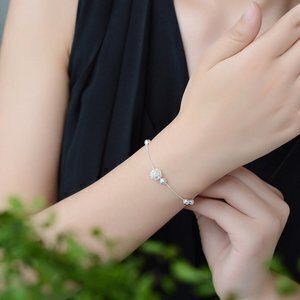 NEW 925 Sterling Silver Simple Bead Bracelet F
